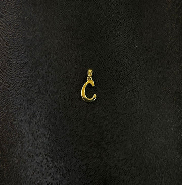 Eleganter Buchstaben Anhänger „C“ aus echtem 585 Gold (14 Karat)