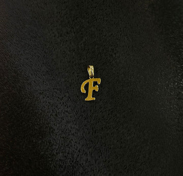 Eleganter Buchstaben Anhänger „F“ aus echtem 585 Gold (14 Karat)