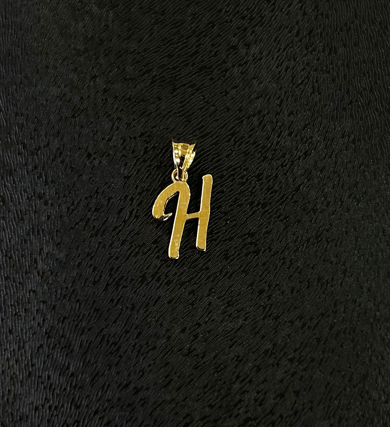 Eleganter Buchstaben Anhänger „H“ aus echtem 585 Gold (14 Karat)
