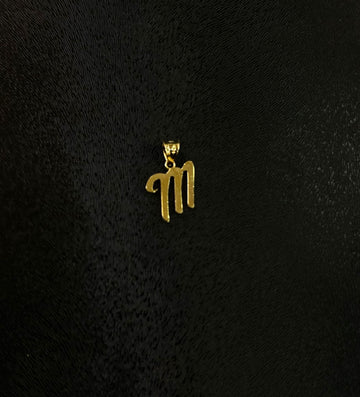 Eleganter Buchstaben Anhänger „M“ aus echtem 585 Gold (14 Karat)