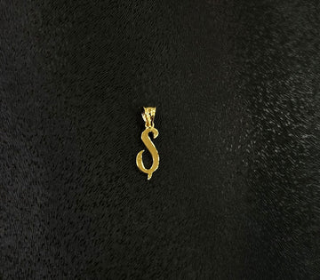 Eleganter Buchstaben Anhänger „Ş“ aus echtem 585 Gold (14 Karat)