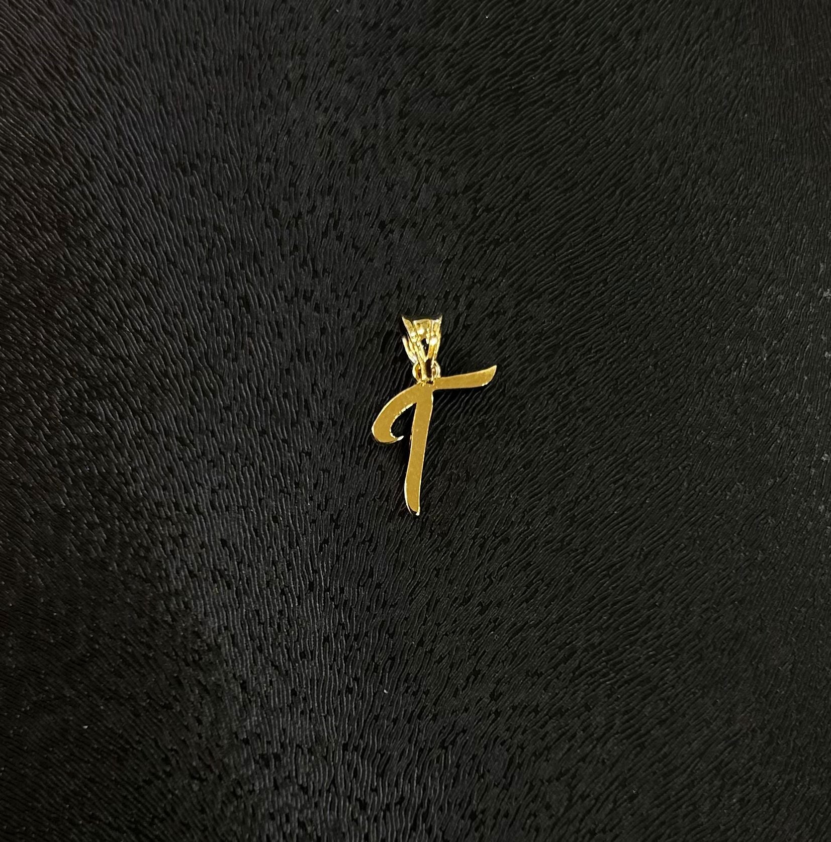 Buchstaben Anhänger „T“ aus 585 Gold (14 Karat)