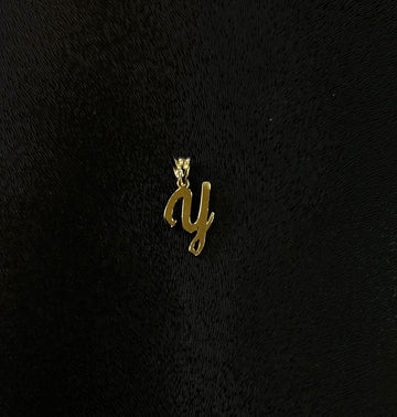 Buchstaben Anhänger Y aus 585 Gold im handschriftlichen Design